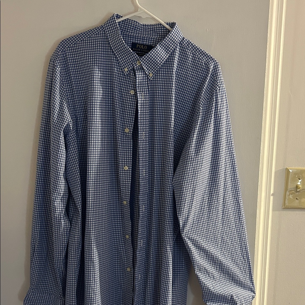 Polo by Ralph Lauren Men's Blue Gingham Shirt